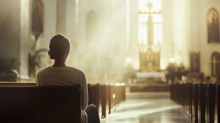 Solitude and Faith: A Woman in a Church