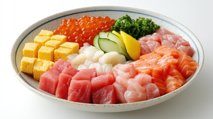Fresh Sushi Assortment on Elegant Plate with Diverse Ingredients