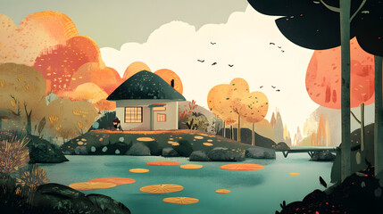 Retro Art with Vintage Aesthetic Design