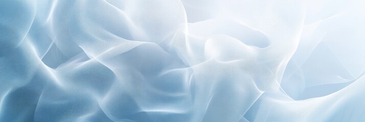 Obraz premium This abstract design features soft waves in white and blue, symbolizing tranquility, technology, fluidity, modernity, and creativity.