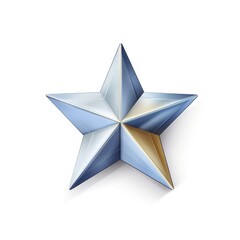Fototapeta premium Silver five-pointed star, 3D render.