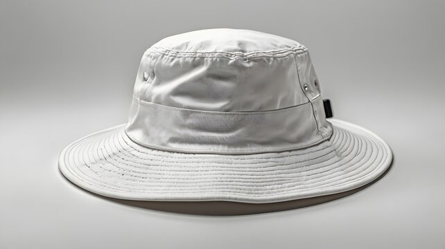 White bucket hat isolated on white background