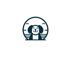 Circle Dog Logo Vector illustration. 