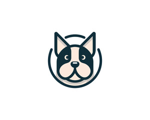 Circle Dog Logo Vector illustration. 
