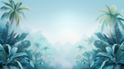 tropical island with palm trees