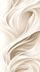 Obraz premium The image is a white and cream colored abstract painting of a long, curvy line. The line appears to be made up of many smaller lines, creating a sense of movement and fluidity