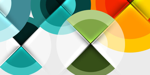 Obraz premium Circle and semi circle geometric background. Vector Illustration For Wallpaper, Banner, Background, Card, Book Illustration, landing page