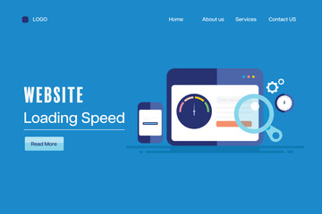SEO website loading speed optimization for digital devices, CDN technology server hosting concept.