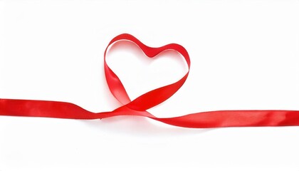 Elegant Red Ribbon Heart Design. Perfect for Valentine's Day, Women's Day, Wedding Invitations, Romantic Greeting Cards, or Love Themed Events. Timeless Symbol of Love and Affection