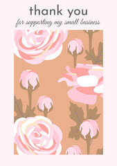 Vector pattern featuring flowers and leaves, expressing gratitude for small business support.