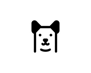 Minimalist Dog  Outline logo design icon symbol vector illustration.