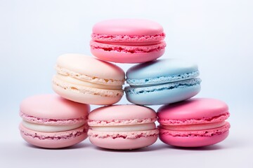 Fototapeta premium Sweet and colourful french macaroons variety closeup 