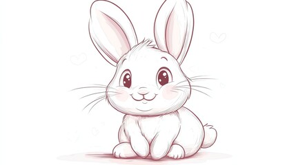 Obraz premium A cute cartoon bunny rabbit.