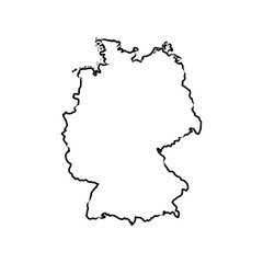 Germany map vector illustration, scribble sketch Republic of Germany map, Germany map silhouette