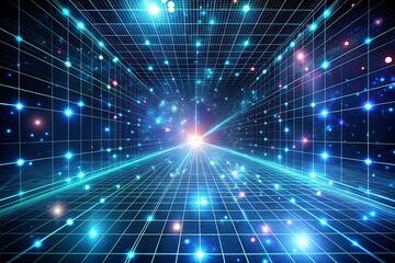 Obraz premium technological background features a sleek, futuristic design with abstract tech elements, including circuits, grids, and glowing patterns