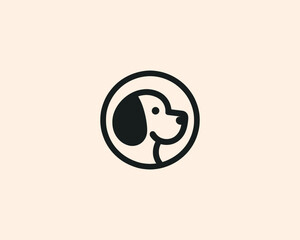 Circle Dog Logo Vector illustration. 