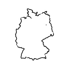Germany map vector illustration, scribble sketch Republic of Germany map, Germany map silhouette