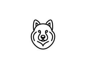 Minimalist Dog  Outline logo design icon symbol vector illustration.