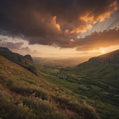 sunset in the mountains