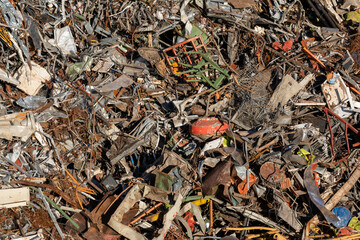 Scrap Metal Background Texture – Bent Trash Metal for Recycling and Environmental Design