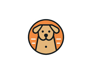 Circle Dog Logo Vector illustration. 