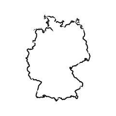 Germany map vector illustration, scribble sketch Republic of Germany map, Germany map silhouette