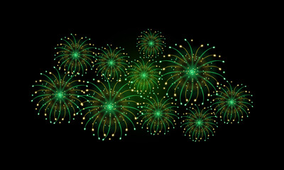 realistic golden green fireworks, yellow green fireworks for celebration background decoration, eighth option