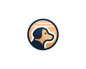 Circle Dog Logo Vector illustration. 