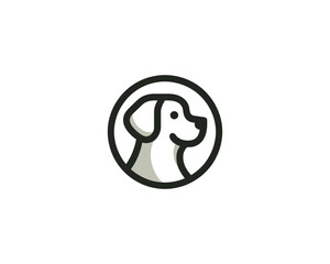 Minimalist Dog  Outline logo design icon symbol vector illustration.