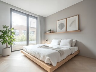 北欧風ナチュラルで落ち着いたベッドルーム | Scandinavian Natural and Serene Bedroom