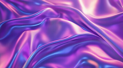 Obraz premium Vibrant purple and blue satin fabric draped in flowing waves, capturing light beautifully.