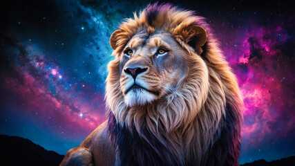 Astrology Leo constellation as a mighty cosmic lion