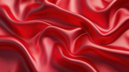Obraz premium Luxurious red silk fabric with elegant folds creating a sense of movement and richness.