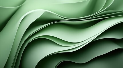 Obraz premium Abstract green waves create a serene and flowing visual effect.