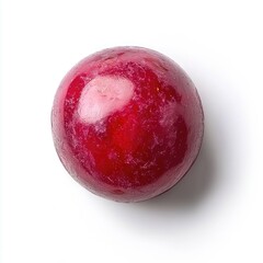 Obraz premium Single red grape isolated on white.
