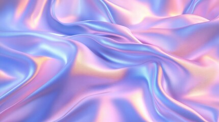 Obraz premium Close-up of iridescent fabric with soft pastel colors creating a silky, flowing texture.