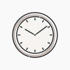 wall clock cartoon flat line art. Illustration of wall clock, perfect for needs related to home decor, decoration, interior, and more.