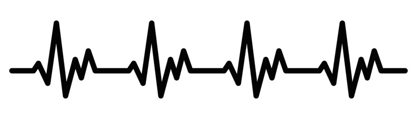 Heartbeat line vector icon in outline style. Editable stroke.