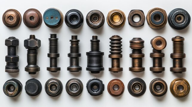 Valve Components with Knobs Isolated on a White Background. Generative AI
