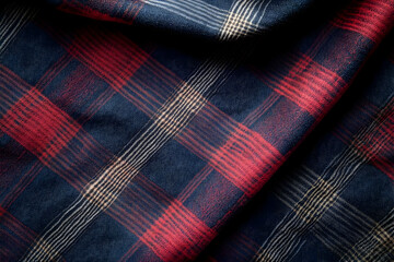 Red and Blue Plaid Fabric Texture