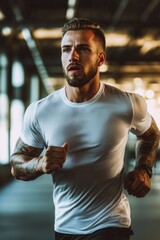 Man Running White Shirt