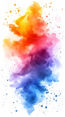 Vibrant Rainbow Watercolor Abstract Background