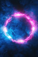 Obraz premium Blue and Pink Ring in Sky