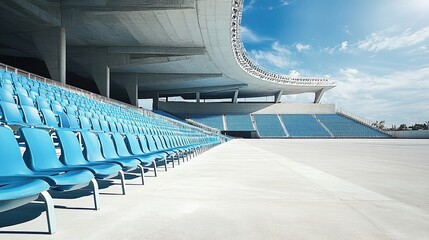 Empty stadium seats, a silent testament to the absence of fans, symbolizing the void left by the lack of human connection and shared experiences in the face of challenges.
