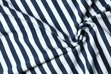 Striped fabric background, top view