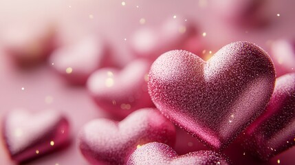 Obraz premium pink background of Valentine hearts