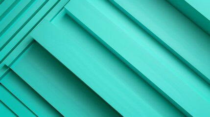 Fototapeta premium Turquoise rectangular shapes are overlapping, creating a dynamic pattern of diagonal lines, ideal for modern and abstract backgrounds