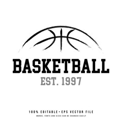 Basketball logo vector, Minimal basketball logo design vector