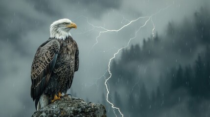 Majestic Eagle Amidst a Storm