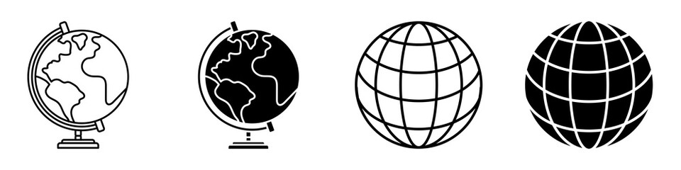 Globe icon set.